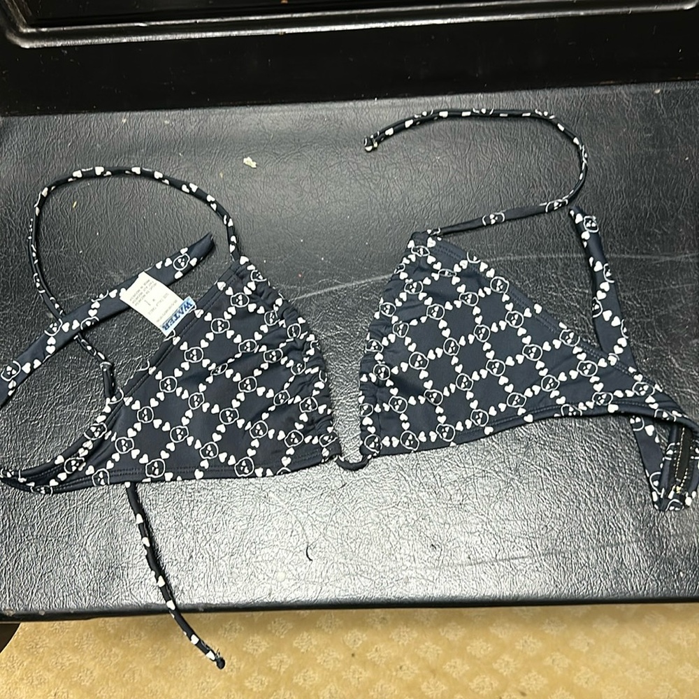 Hot water skull bathsuit bikini top sz m